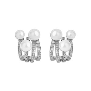 Hueb 18K White Gold Spectrum Cultured Freshwater Pearl & Diamond Stud Earrings- 4294737