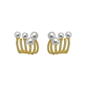 Hueb 18K Yellow Gold Spectrum Cultured Freshwater Pearl & Diamond Stud Earrings- 4294732