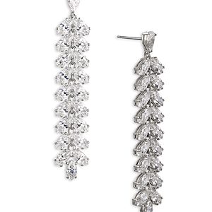 Nadri Rsvp Crystal Leaf Linear Earrings- 4317881