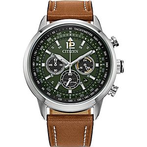 Citizen Eco-Drive Avion Chronograph Leather Strap Watch, 44mm- 4332703