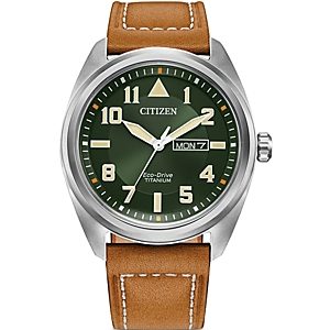 Citizen Eco-Drive Garrison Brown Leather Strap Watch, 42mm- 4332700