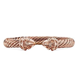 David Yurman 18K Rose Gold The Cable Collection Cuff Bangle Bracelet- 4325541