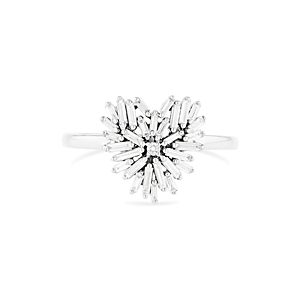 Suzanne Kalan 18K White Gold Diamond Small Heart Ring- 4336271
