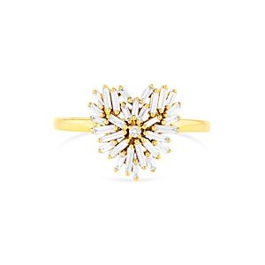 Suzanne Kalan 18K Yellow & White Gold Diamond Small Heart Ring- 4336272