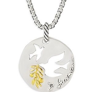 David Yurman 18K Yellow Gold Dy Elements Dove Cut Out Enhancer Pendant- 4203187