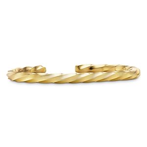 David Yurman Men's 18K Yellow Gold Cable Edge Cuff Bracelet- 4201071
