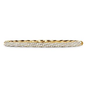 David Yurman Cable Edge Bracelet in Recycled 18K Yellow Gold with Full Pave Diamonds- 4199619