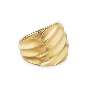 David Yurman 18K Yellow Gold Cable Edge Statement Ring- 4199634