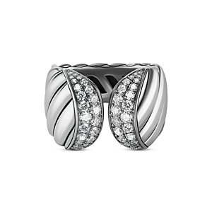 David Yurman Sculpted Cable Ring with Pave Diamonds- 4199463