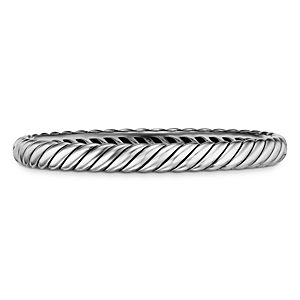 David Yurman Sterling Silver Sculpted Cable Medium Bangle Bracelet- 4203200