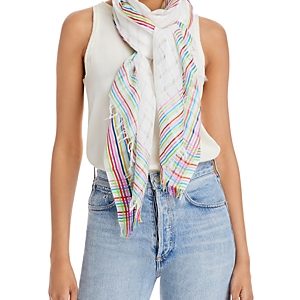 Echo Stripe Border Wrap Scarf- 4300474