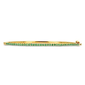 Rachel Reid 14K Yellow Gold Emerald Bangle Bracelet- 4335854