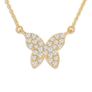 Rachel Reid 14K Yellow Gold Diamond Butterfly Pendant Necklace, 18- 4317583