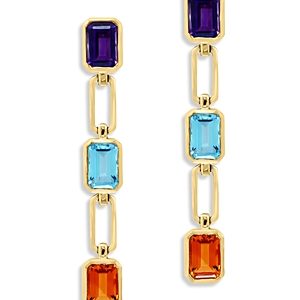 Bloomingdale's Multi Gemstone Paperclip Link Chain Drop Earrings in 14K Yellow Gold - 100% Exclusive- 4330480