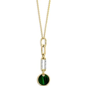 Bloomingdale's Malachite & Diamond Link Pendant Necklace in 14K Yellow Gold, 16-18 - 100% Exclusive- 4330465