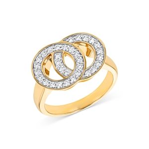 Bloomingdale's Diamond Double Circle Ring in 14K Yellow Gold, 0.45 ct. t.w. - 100% Exclusive- 4938136