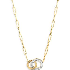Bloomingdale's Diamond Double Circle Pendant Necklace in 14K Yellow Gold, 0.50 ct. t.w. - 100% Exclusive- 4327587