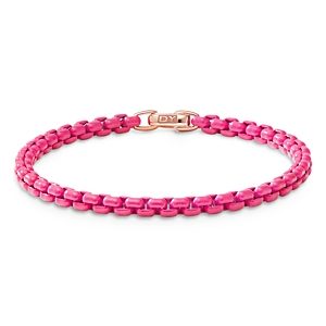 David Yurman Acrylic & 14K Rose Gold Bel Aire Chain Bracelet in Hot Pink- 4337471