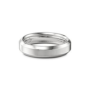 David Yurman Men's 18K White Gold Beveled Band- 3064138