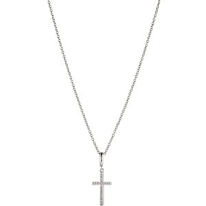 Nadri Elevate Pave Cross Pendant Necklace in Rhodium Plated, 16-18- 4341644