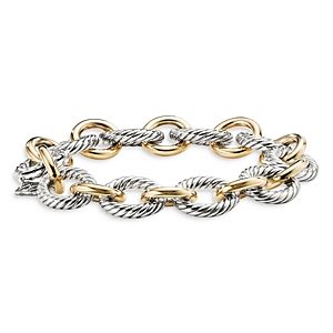 David Yurman 18K Yellow Gold & Sterling Silver Oval Link Bracelet- 4337414