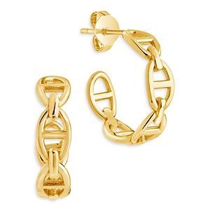 Sterling Forever Sterling Silver Anchor Chain Hoop Earrings- 4356876