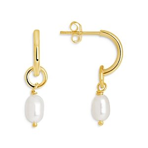 Sterling Forever Sterling Silver Cultured Freshwater Pearl Hoop Earrings- 4356877