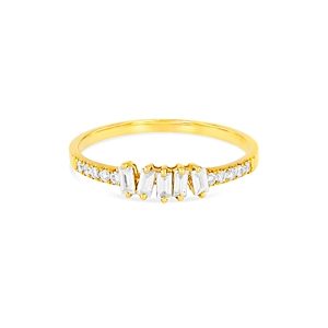 Suzanne Kalan 18K Yellow Gold Fireworks Diamond Baguette & Round Cut Ring- 4347196