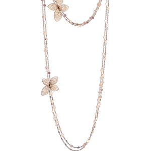 Pasquale Bruni 18K Rose Gold Giardini Segreti White & Champagne Diamond Butterfly Sautoir Necklace- 4190875