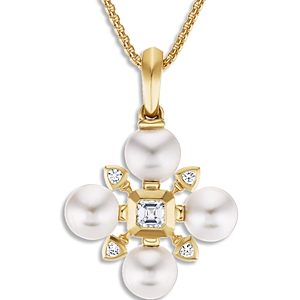 David Yurman 18K Yellow Gold Renaissance Cultured Akoya Pearl & Diamond Pendant Necklace, 18- 4201336