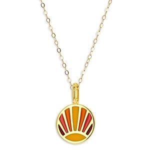 Rachel Reid 14K Yellow Gold Enamel Sunburst Pendant Necklace, 16-20- 4355378