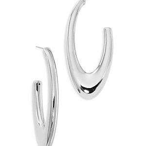 Bloomingdale's Large Oval Puff Hoop Earrings in Sterling Silver - 100% Exclusive- 4393913