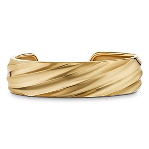 David Yurman 18K Yellow Gold Cable Edge Cuff Bracelet- 4199623