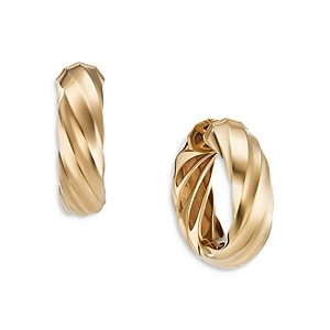 David Yurman 18K Yellow Gold Cable Hoop Earrings- 4199629