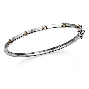 Bloomingdale's Diamond Bangle Bracelet in 14K Yellow & White Gold, 0.20 ct. t.w. - 100% Exclusive- 4356722