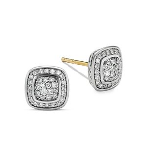 David Yurman Petite Albion Stud Earrings with Pave Diamonds- 4205323