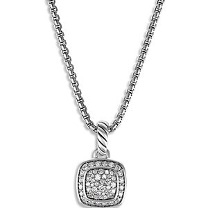 David Yurman Sterling Silver Petite Albion Diamond Pave Pendant Necklace, 16-17- 4205324