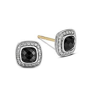 David Yurman Petite Albion Stud Earrings with Gemstone and Pave Diamonds- 4205318