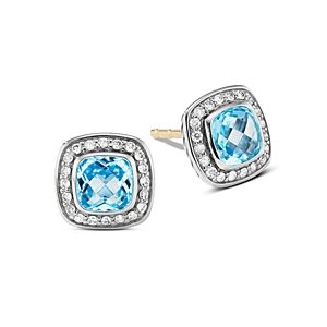 David Yurman Petite Albion Stud Earrings with Gemstone and Pave Diamonds- 4205318