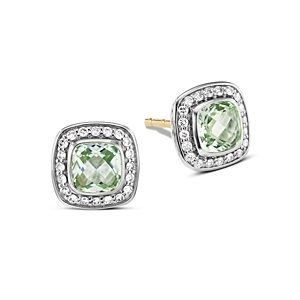 David Yurman Petite Albion Stud Earrings with Gemstone and Pave Diamonds- 4205318
