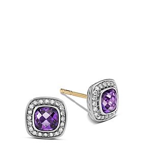 David Yurman Petite Albion Stud Earrings with Gemstone and Pave Diamonds- 4205318