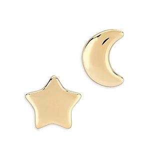 Bloomingdale's Star & Moon Mismatch Stud Earrings in 14K Yellow Gold - 100% Exclusive- 4053572