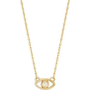 Moon & Meadow 14K Yellow Gold Diamond Evil Eye Pendant Necklace, 16-18- 4394016