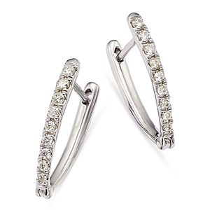 Bloomingdale's Diamond V-Hoop Earrings in 14K White Gold, 0.20 ct. t.w. - 100% Exclusive- 4367250