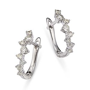 Bloomingdale's Diamond Huggie Hoop Earrings in 14K White Gold, 0.45 ct. t.w. - 100% Exclusive- 4367253