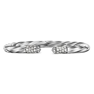 David Yurman Sterling Silver The Cable Collection Diamond Cuff Bracelet- 4199958
