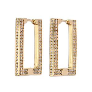 Luv Aj Pave Box Hoop Earrings- 4409890