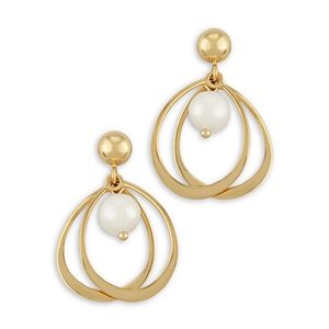 Bloomingdale's Cultured Freshwater Pearl Double Wire Drop Earrings in 14K Yellow Gold - 100% Exclusive- 4392525