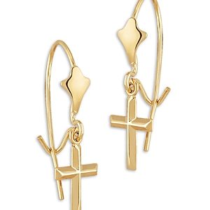 Bloomingdale's Cross Drop Earrings in 14K Yellow Gold - 100% Exclusive- 4394003