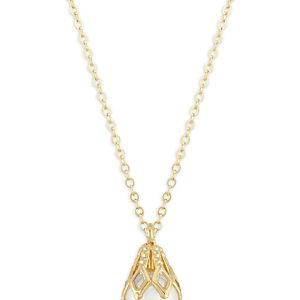 Bloomingdale's Cultured Freshwater Pearl Bell Cap Pendant Necklace in 14K Yellow Gold, 18 - 100% Exclusive- 4394006